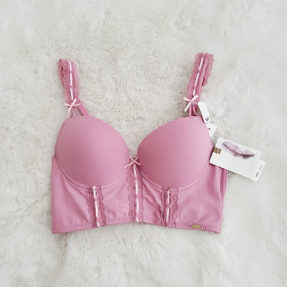 🩷JESSICA SIMPSON CORSET BRA WITH FLIRTY STRAP DETAIL SIZE 34B